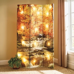 Lit Reversible Fall Trees Room Screen, , large
