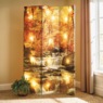 Lit Reversible Fall Trees Room Screen, Multi, large