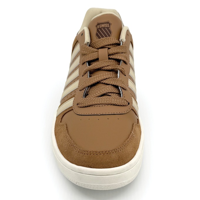 K-Swiss Men's Court Palisades Shoe, Indian Tan Snow White Cr&egrave;me Brulee Soft Silt, large