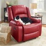Overstuffed Recliner, Red, large