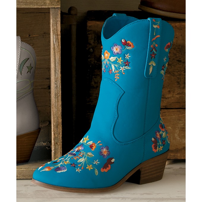 Amanda D&#39;Laurie Embroidered Cowgirl Bootie, , large