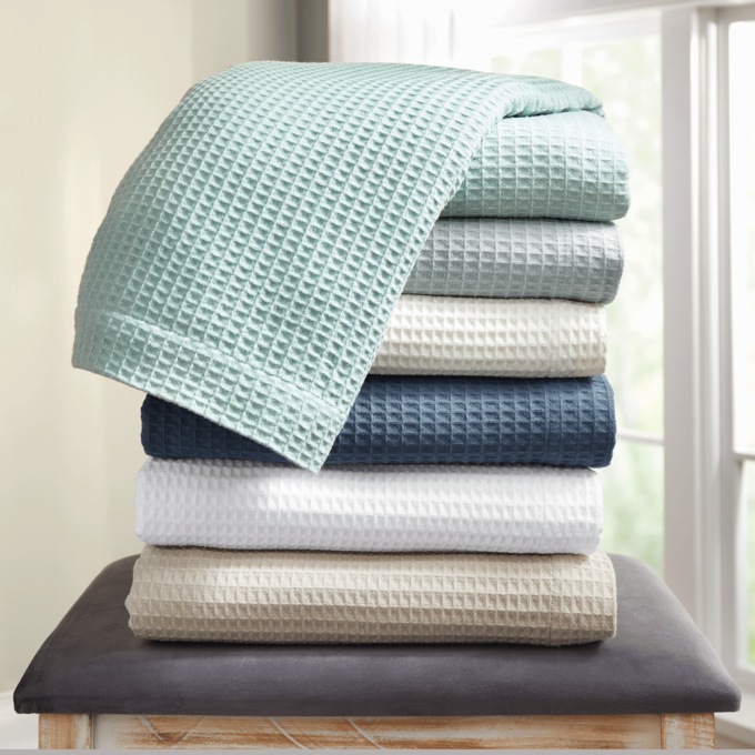 Beautyrest Waffle-Weave Blanket, Aqua, large