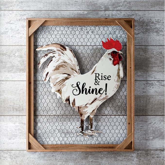Chicken Wire Rooster Wall Art, , large