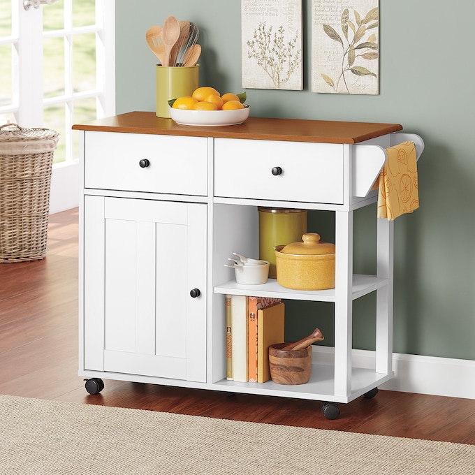 Katie Kitchen Cart with Storage, , large