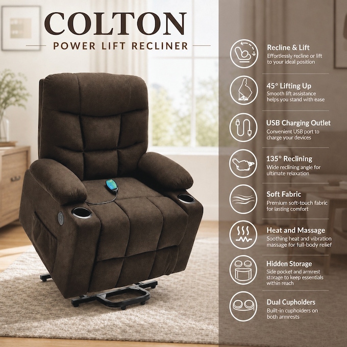 Colton Lift Recliner with Heat & Massage, , large