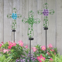Solar Cross with Flowers, , large