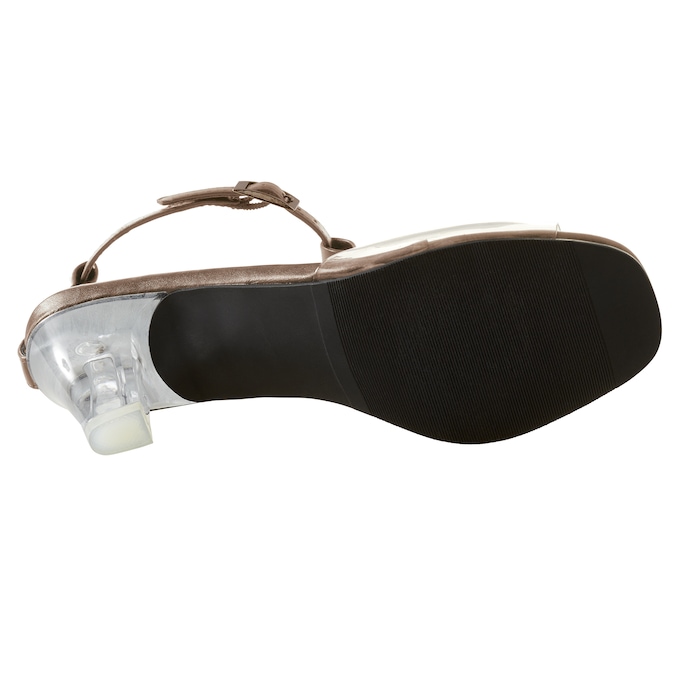 The Marnie Sandal with Rhinestone Strap and 2.5” Clear Acrylic Heel, , large
