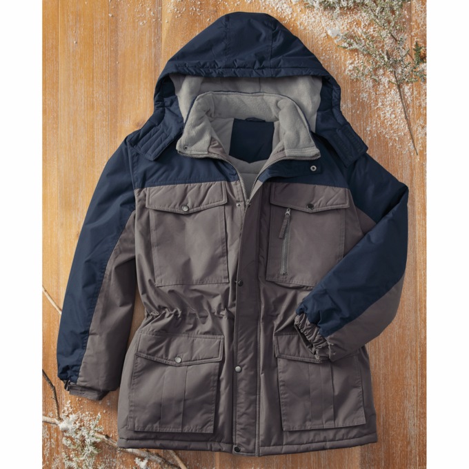 Men&#39;s Hooded Colorblock Insulated Parka, , large