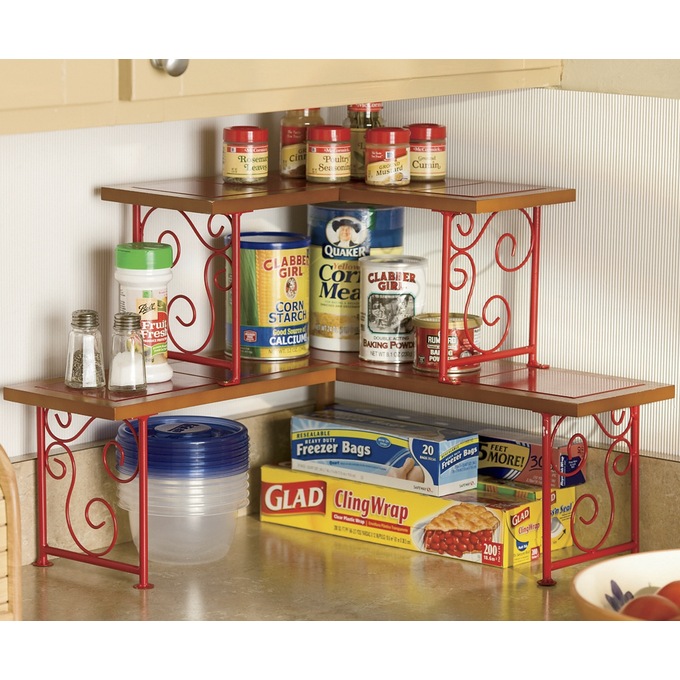 Colorblock 2-Tier Corner Shelf, , large