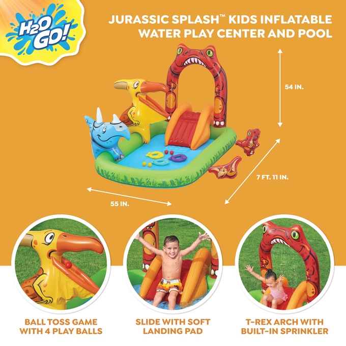 Bestway Jurassic Splash Inflatable Water Play Center, , large