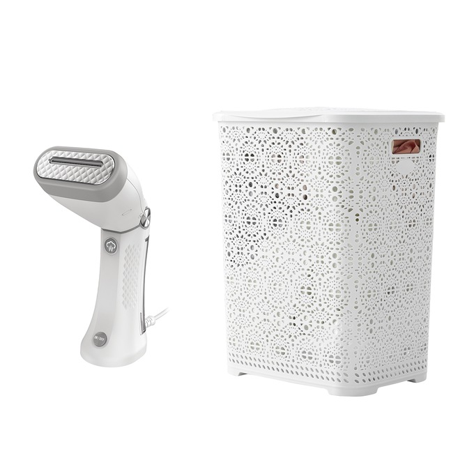 Lacy Laundry Hamper and Conair Power Steam Dual-Voltage Steamer, , large
