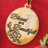 Goldtone Faith Round Pendant, , large