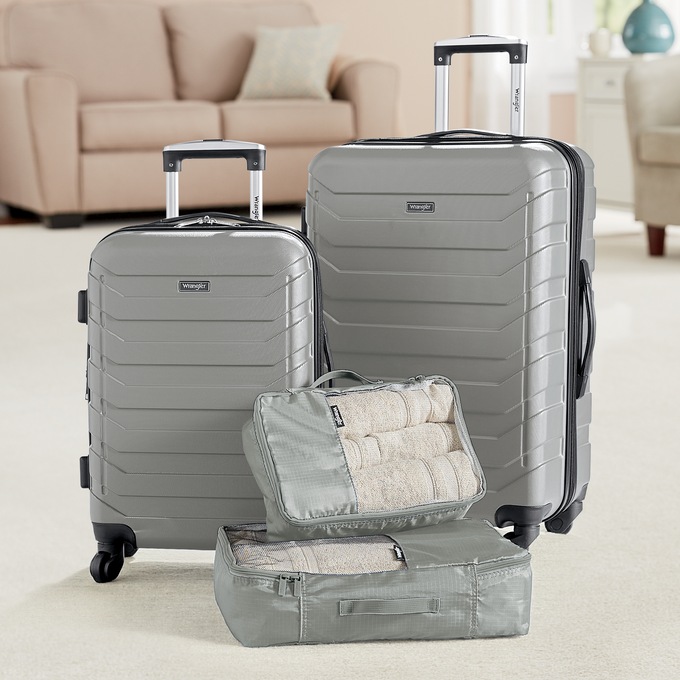 Wrangler 4-Piece Luggage & Packing Cubes Set, , large