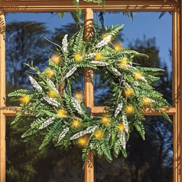 Everyday Green Mixed Fern Wreath, , large