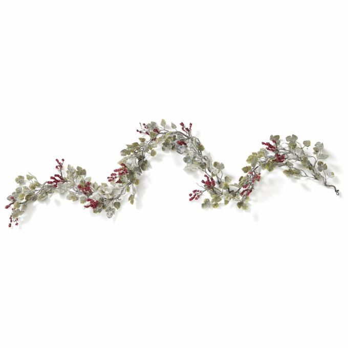 Frosted Mini Grape Leaf Garland, , large