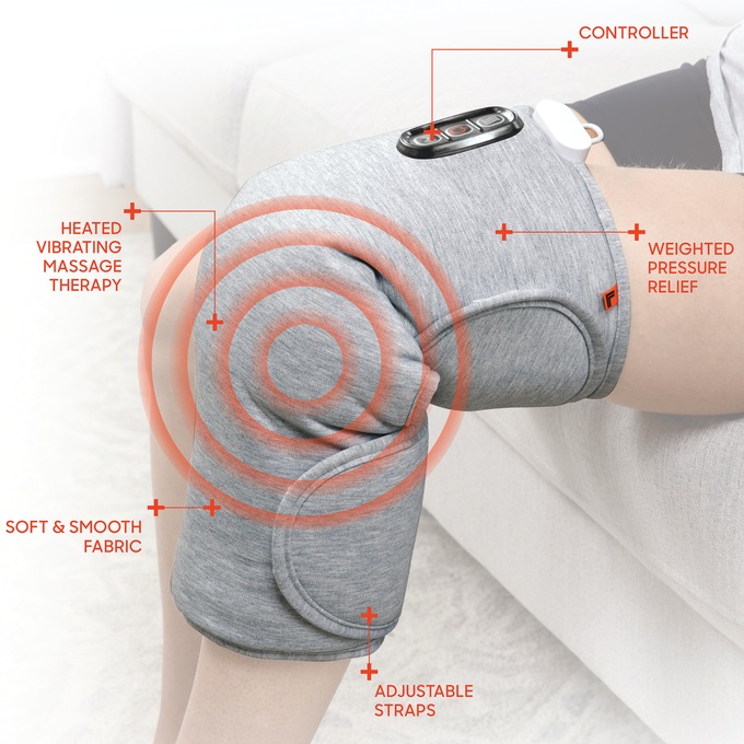 Calming Heat Massaging Knee Wrap, , large