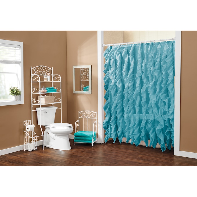 Cascade Shower Curtain, Teal, large