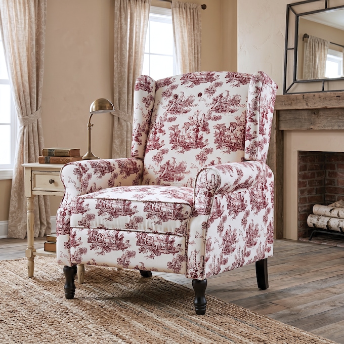 Toile Wingback Recliner, , large