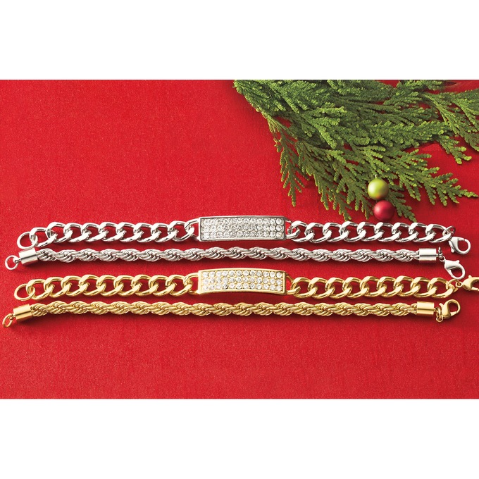 Men's Crystal Pav&eacute; 2-Piece Bracelet Set, , large