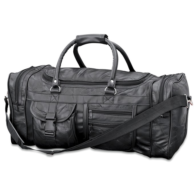 Patch Leather Duffel Bag | Seventh Avenue