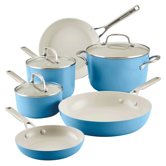 KitchenAid Hard-Anodized Ceramic 9-Piece Cookware Set, , large
