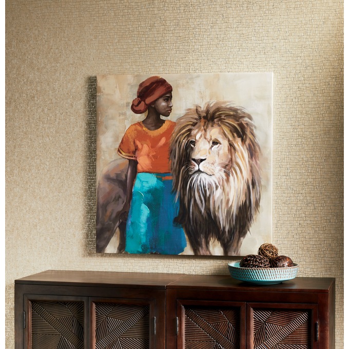 Aliana with Lion Canvas, , large