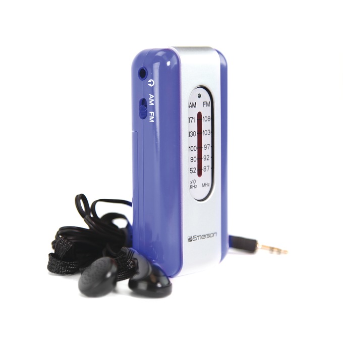 Emerson Pocket Radio, Blue, large