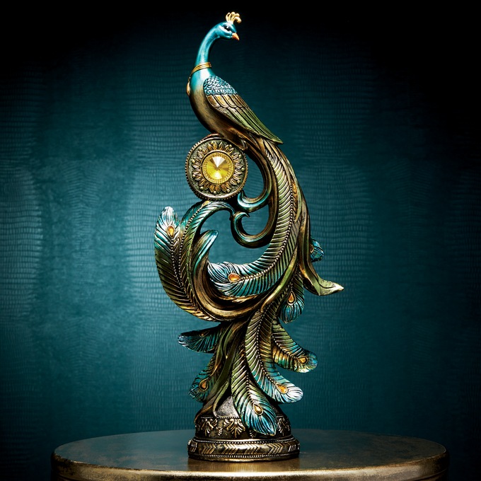 Colorful Peacock Figurine, , large