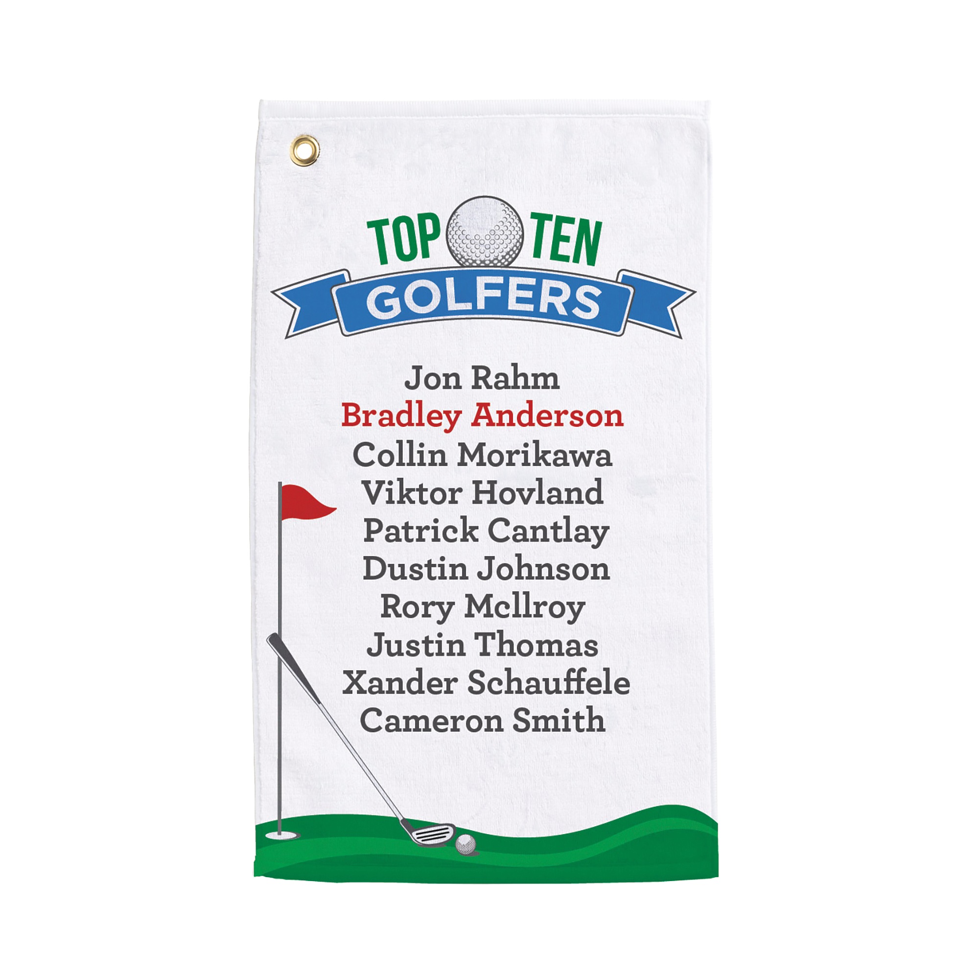 Personalized Top Ten Modern Greats Golf Towel, , large