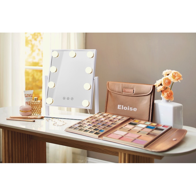 LED Vanity Makeup Mirror with Adjustable Light Temperature Settings, White, large