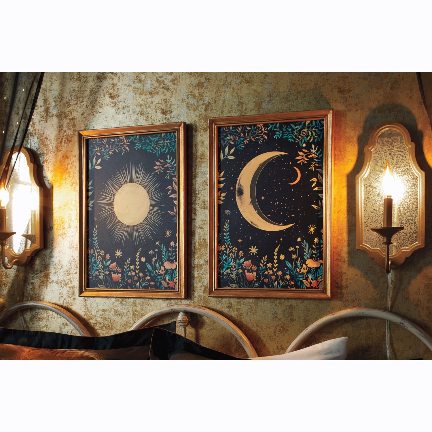 moonbin & sanha wonderwall アクセサリーセット Set of 2 Sun and Moon Wall Art | Seventh Avenue