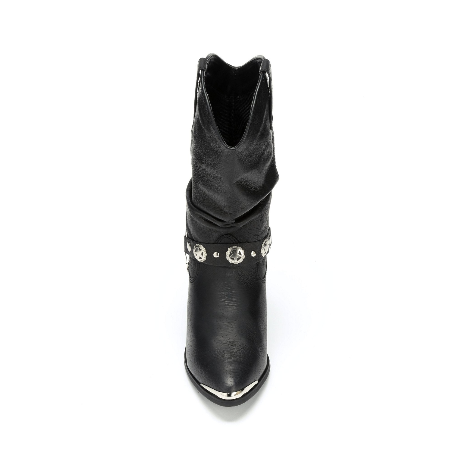 Dingo Genuine Leather Slouch Cowgirl Boot with Studs and Chain