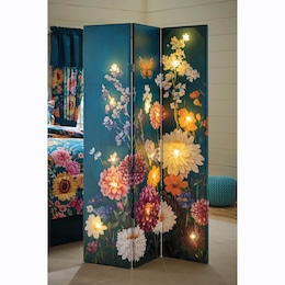 Lit Butterfly Floral Room Screen, , large