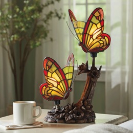 Stained Glass Butterflies and Buds Light, , large