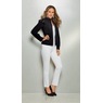 Cydnee Stretch-Crepe Jacket with Shoulder Ruffle and Faux-Pearl Studs, , large