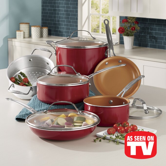 red copper cookware sets