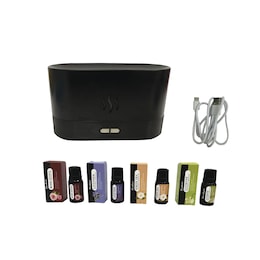 Aromatherapy Flame-Effect Diffuser with Color-Changing LEDS and Essential Oils, , large