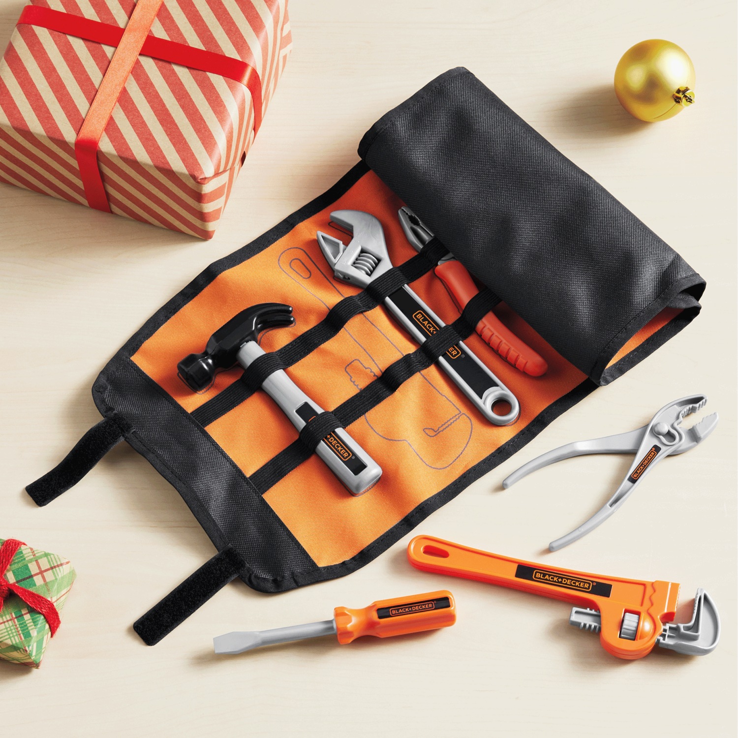 BLACK+DECKER Roll-Up Tool Bag with Toy Tools | Seventh Avenue