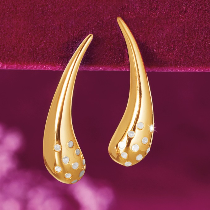 Diamond Teardrop Earrings, , large