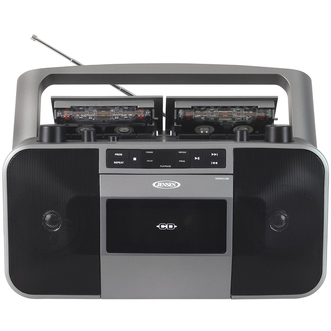 JENSEN Dual Cassette CD Boom Box, , large