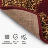 4-Piece Plush Floral Kirman Rug Set with Runner and Mats, Burgundy, large