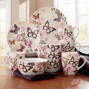 16-Piece Romance Butterfly Dinnerware Set, , large