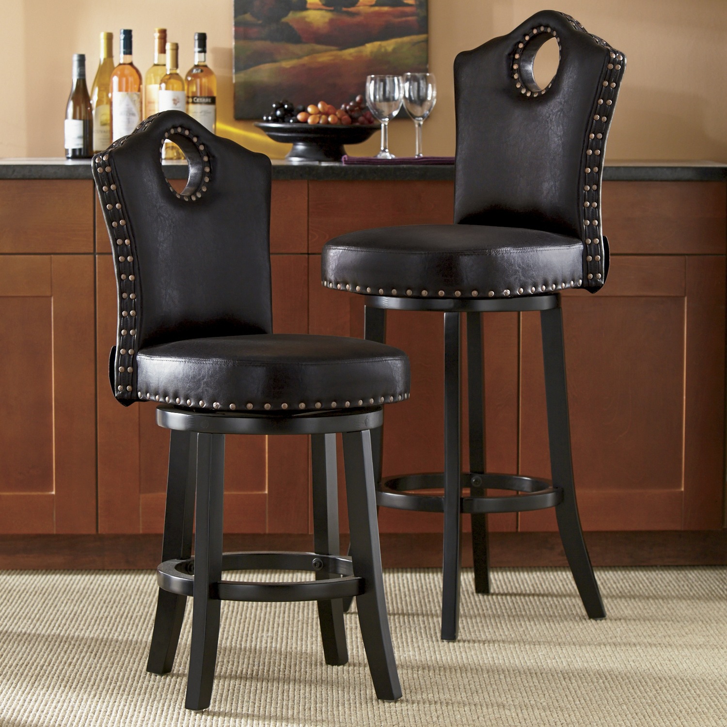 Nailhead Swivel Stool Seventh Avenue Nailhead Swivel Stool