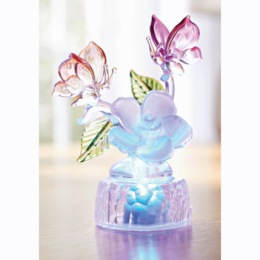 Lit Glass Butterflies Figurine, , large