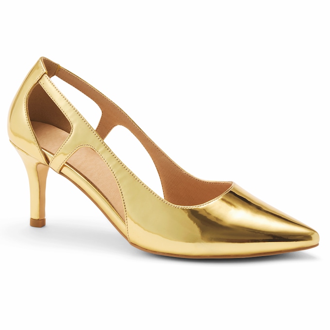 Midnight Velvet Women's Metallic Cut-Out Faux-Leather Pump, , large