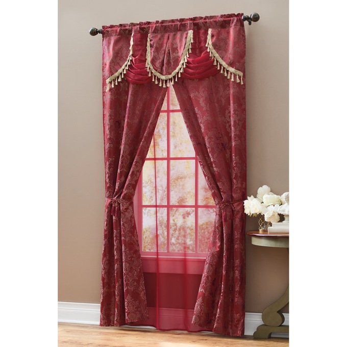 Alice Window Set, Burgundy Solid, large