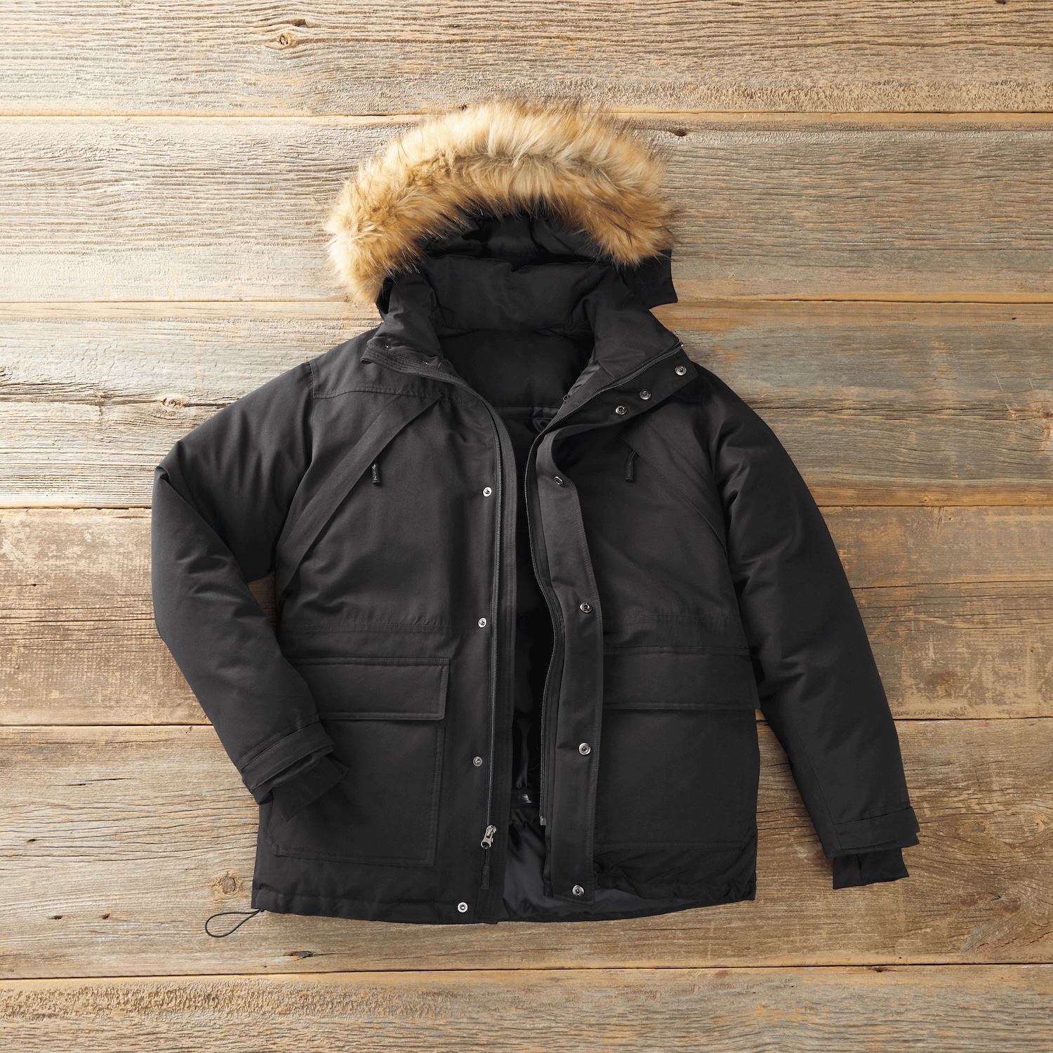 Hooded Down-Blend Jacket with Zip-Off Hood | Seventh Avenue