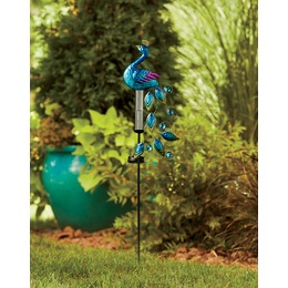 Solar Peacock Rain Gauge, , large