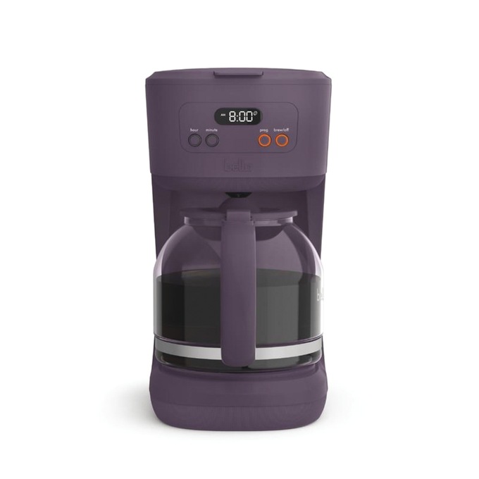 Bella 12-Cup Programmable Coffee Maker, Plum, large
