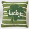 Hand-Hooked Shamrock Pillow, , large